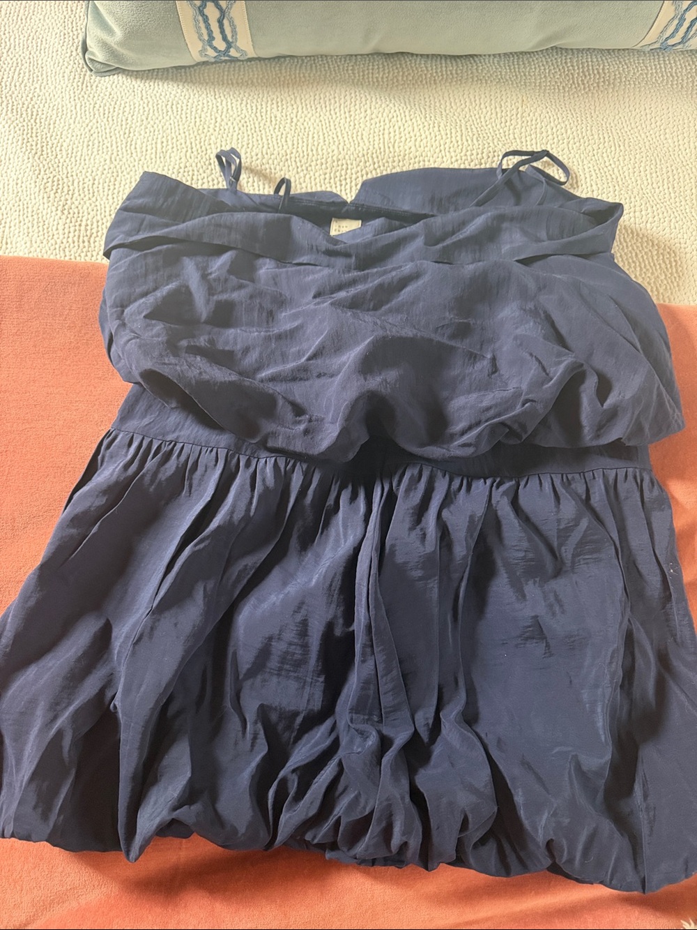 Navy Blue Women's Pleated Skirt and top- bubble